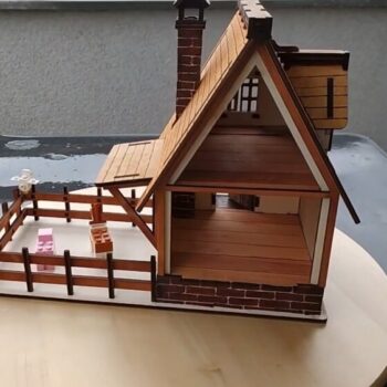 Intra απο ξύλο plywood 3mm-4mm πάχος - Ξύλινο Χωριό Σπίτι Δίασταση 40x50 cm Intraeaxys-zo9yw2w7 - Image 4