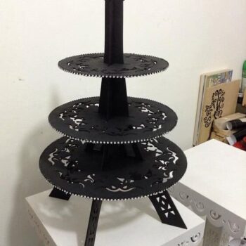 Intra απο ξύλο plywood 3mm-4mm πάχος - Στάση για cupcake σε μπουφέ με καραμέλα Eiffel Tower Δίασταση 30x30 cm Intraeaxys-eo0q09g1 - Image 1