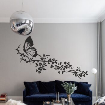 Intra απο ξύλο plywood 3mm-4mm πάχος - Σετ τοίχου τέχνης πεταλούδα με λουλούδια Δίασταση 30x30 cm Intraeaxys-e1gkq8yo - Image 1