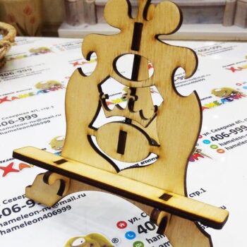 Intra απο ξύλο plywood 3mm-4mm πάχος - Βάση για τηλέφωνο ή επαγγελματικές κάρτες Δίασταση 30x30 cm Intraeaxys-r7vmeek7 - Image 1