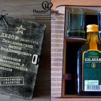 Intra απο ξύλο plywood 3mm-4mm πάχος - Κουτί δώρου για μπουκάλι ουίσκι Δίασταση 30x30 cm Intraeaxys-p7ymg427 - Image 1