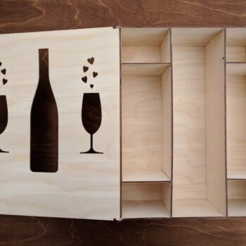 Intra απο ξύλο plywood 3mm-4mm πάχος - Πρότυπο κιβωτίου σαμπάνιας Δίασταση 30x30 cm Intraeaxys-078y694o - Image 1