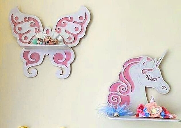 Intra απο ξύλο plywood 3mm-4mm πάχος - Ξύλινα ράφια Ράφι πεταλούδας μονόκερος Δίασταση 30x30 cm Intraeaxys-eo0qnew1