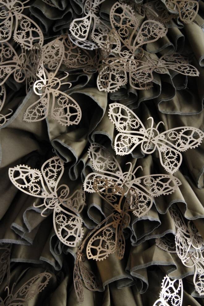 Intra απο ξύλο plywood 3mm-4mm πάχος - Steampunk Butterfly Δίασταση 30x30 cm Intraeaxys-91jgwp1m