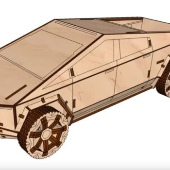 Intra απο ξύλο plywood 3mm-4mm πάχος - Πρότυπο κόντρα πλακέ Tesla Cybertruck Δίασταση 30x30 cm Intraeaxys-lopq5867 - Image 1