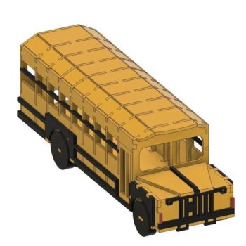 Intra απο ξύλο plywood 3mm-4mm πάχος - Πρότυπο σχολικού λεωφορείου Δίασταση 30x30 cm Intraeaxys-6o3yv9k7 - Image 1