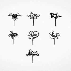 Intra απο ξύλο plywood 3mm-4mm πάχος - Σετ Love Cake Toppers Δίασταση 30x30 cm Intraeaxys-yon0nx27