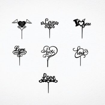 Intra απο ξύλο plywood 3mm-4mm πάχος - Σετ Love Cake Toppers Δίασταση 30x30 cm Intraeaxys-yon0nx27 - Image 1