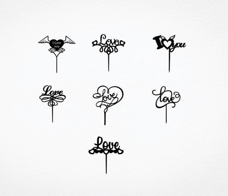 Intra απο ξύλο plywood 3mm-4mm πάχος - Σετ Love Cake Toppers Δίασταση 30x30 cm Intraeaxys-yon0nx27