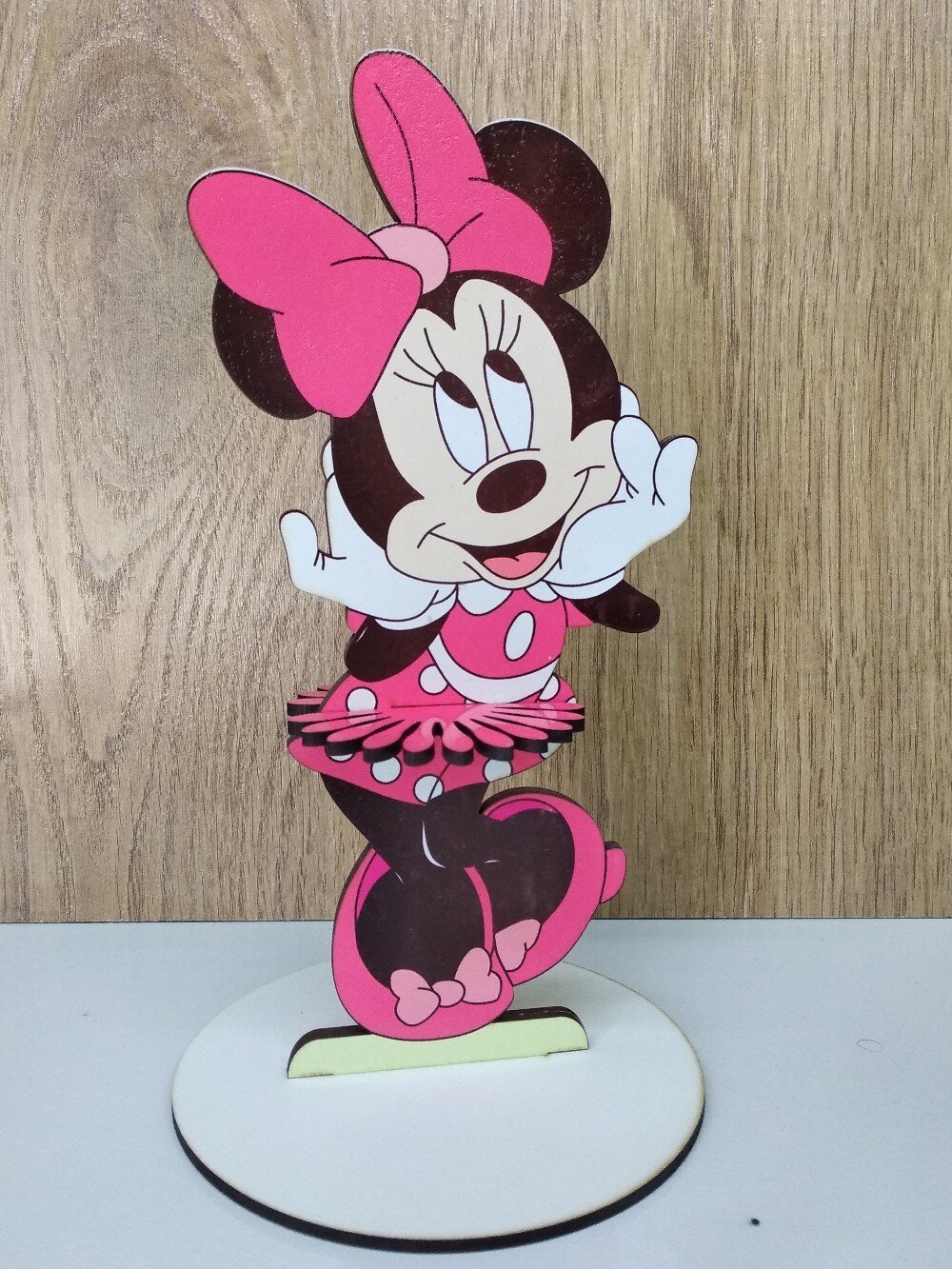 Intra απο ξύλο plywood 3mm-4mm πάχος - Θήκη χαρτοπετσέτας Minnie Mouse Δίασταση 30x30 cm Intraeaxys-pok3p8j7