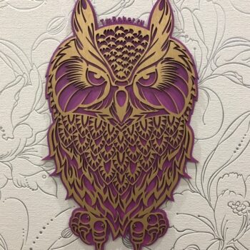 Intra απο ξύλο plywood 3mm-4mm πάχος - Διακοσμητική Κουκουβάγια από κόντρα πλακέ Δίασταση 30x30 cm Intraeaxys-075yv5mo - Image 1