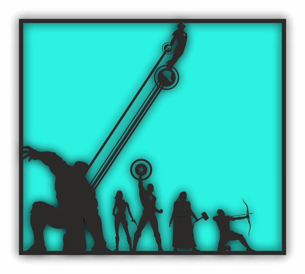 Intra απο ξύλο plywood 3mm-4mm πάχος - Avengers διάνυσμα για ting Δίασταση 30x30 cm Intraeaxys-075yvzko