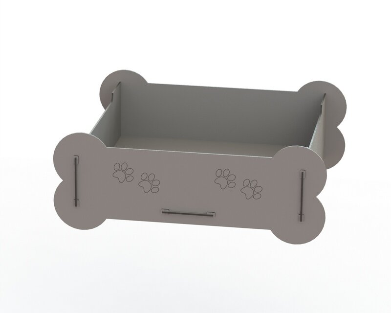 Intra απο ξύλο plywood 3mm-4mm πάχος - Πρότυπο κρεβατιού γάτας Δίασταση 30x30 cm Intraeaxys-eo20k337