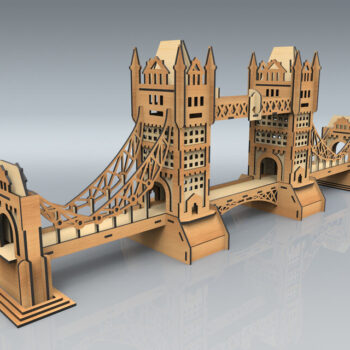 Intra απο ξύλο plywood 3mm-4mm πάχος - Μοντέλο Tower Bridge Δίασταση 40x50 cm Intraeaxys-eo4qkry7 - Image 1