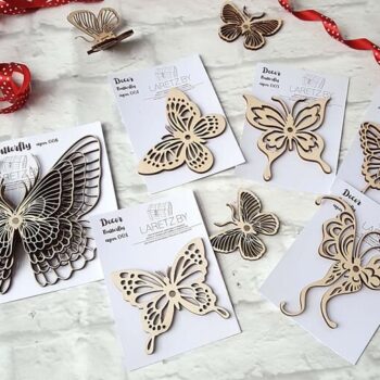 Intra απο ξύλο plywood 3mm-4mm πάχος - Decor Butterfly CNC Laser Δίασταση 30x30 cm Intraeaxys-p7yqq61q - Image 1