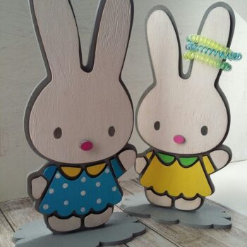 Intra απο ξύλο plywood 3mm-4mm πάχος - Βάση λαγουδάκι για φουρκέτες Δίασταση 30x30 cm Intraeaxys-6o3y0yq7 - Image 1