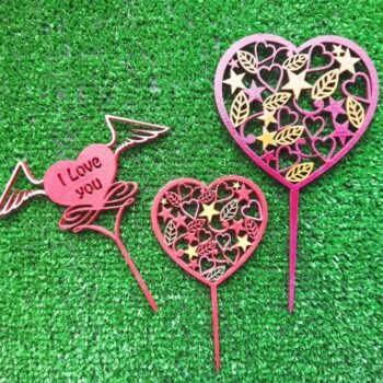 Intra απο ξύλο plywood 3mm-4mm πάχος - Διακοσμήσεις για την Ημέρα του Αγίου Βαλεντίνου Cake Topper Δίασταση 30x30 cm Intraeaxys-075y3rko - Image 1