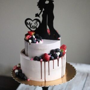 Intra απο ξύλο plywood 3mm-4mm πάχος - Ρομαντικό κάλυμμα γαμήλιας τούρτας Δίασταση 30x30 cm Intraeaxys-eo202r37