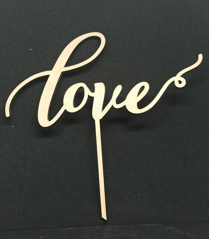 Intra απο ξύλο plywood 3mm-4mm πάχος - Love Cake Topper Valentine Cake Topper Δίασταση 30x30 cm Intraeaxys-lopq8e57