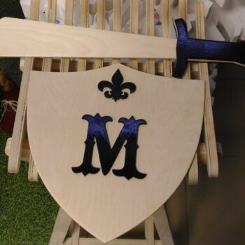 Intra απο ξύλο plywood 3mm-4mm πάχος - Σπαθί και Ασπίδα 6mm Δίασταση 30x30 cm Intraeaxys-joed60d1 - Image 1