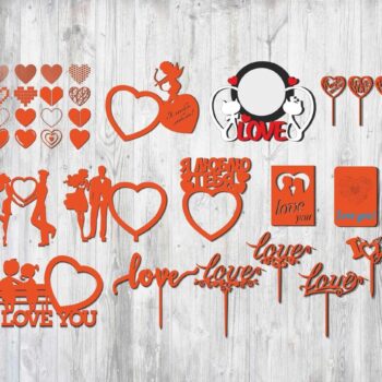 Intra απο ξύλο plywood 3mm-4mm πάχος - Valentine Cupcake Toppers Δίασταση 30x30 cm Intraeaxys-zo9y0ex7 - Image 1