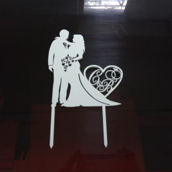 Intra απο ξύλο plywood 3mm-4mm πάχος - Εξατομικευμένο Custom Topper Γαμήλιας Τούρτας Δίασταση 30x30 cm Intraeaxys-r1z2gvn1 - Image 1