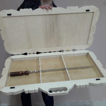 Intra απο ξύλο plywood 3mm-4mm πάχος - Σουβλάκια Μπάρμπεκιου Διακοσμητικό Ξύλινο Κουτί αποθήκευσης Δίασταση 30x30 cm Intraeaxys-51rrkwd1 - Image 3