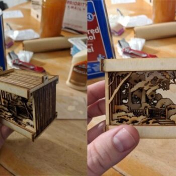 Intra απο ξύλο plywood 3mm-4mm πάχος - Μικρογραφημένο Τοπίο Δίασταση 30x30 cm Intraeaxys-voq2mmeo - Image 1