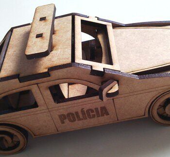 Intra απο ξύλο plywood 3mm-4mm πάχος - Πρότυπο αστυνομικών αυτοκινήτων Δίασταση 30x30 cm Intraeaxys-91jdw041 - Image 1