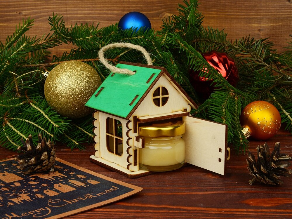 Intra απο ξύλο plywood 3mm-4mm πάχος - Κουτί συσκευασίας σε σχήμα σπιτιού για δώρα Δίασταση 30x30 cm Intraeaxys-eo4qemd7