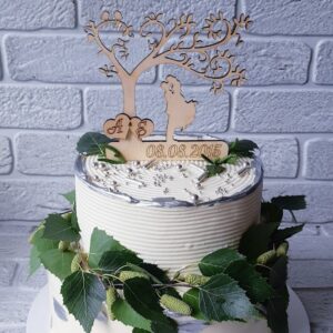 Intra απο ξύλο plywood 3mm-4mm πάχος - Topper για γαμήλια τούρτα Δίασταση 30x30 cm Intraeaxys-67wlnem1