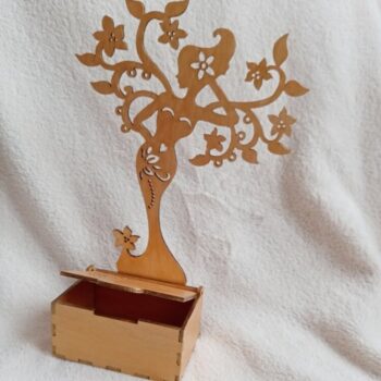 Intra απο ξύλο plywood 3mm-4mm πάχος - Jewelry Organizer Ξύλινο κουτί αποθήκευσης κοσμημάτων με κοσμηματοπωλείο δέντρο Δίασταση 30x30 cm Intraeaxys-6o3yxd37 - Image 4