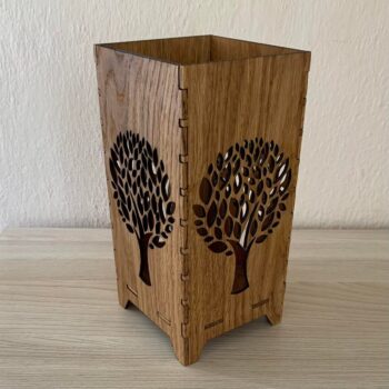 Intra απο ξύλο plywood 3mm-4mm πάχος - Κηροπήγιο νύχτας Δίασταση 30x30 cm Intraeaxys-075ynl8o - Image 1