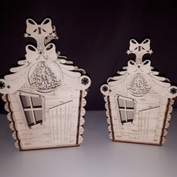 Intra απο ξύλο plywood 3mm-4mm πάχος - Χριστουγεννιάτικη μπομπονιέρα Δίασταση 30x30 cm Intraeaxys-078y55mo - Image 1