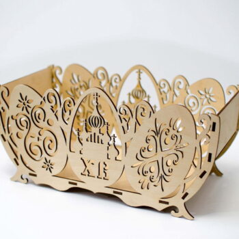 Intra απο ξύλο plywood 3mm-4mm πάχος - Διακοσμητικό πασχαλινό καλάθι Πασχαλινό μπολ με αυγά Δίασταση 30x30 cm Intraeaxys-qommq35o - Image 1