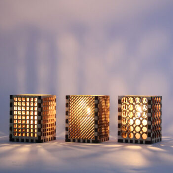 Intra απο ξύλο plywood 3mm-4mm πάχος - Λαμπτήρες νυκτός Δίασταση 30x30 cm Intraeaxys-zo9dr47k - Image 1