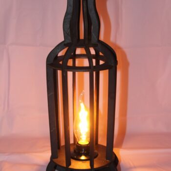 Intra απο ξύλο plywood 3mm-4mm πάχος - Φωτιστικό σχήματος μπουκαλιού 3mm Δίασταση 30x30 cm Intraeaxys-qoml0413 - Image 1