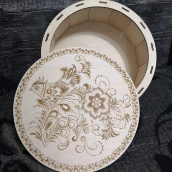 Intra απο ξύλο plywood 3mm-4mm πάχος - Ξύλινο χαραγμένο στρογγυλό κουτί Δίασταση 30x30 cm Intraeaxys-ro6y9vn7 - Image 1