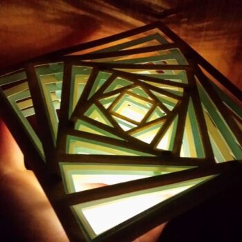 Intra απο ξύλο plywood 3mm-4mm πάχος - Φωτιστικό Squares Δίασταση 30x30 cm Intraeaxys-r1zn4p1l - Image 1