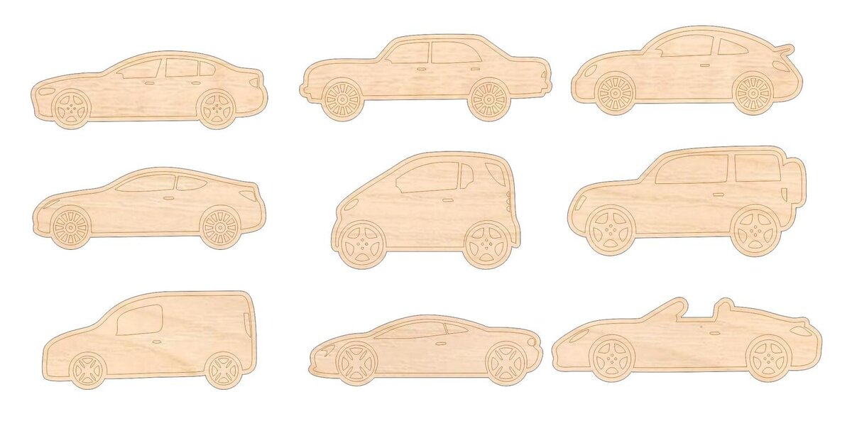 Intra απο ξύλο plywood 3mm-4mm πάχος - Χαρακτική Auto Vehicles Cars Δίασταση 30x30 cm Intraeaxys-91jdlw41