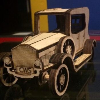 Intra απο ξύλο plywood 3mm-4mm πάχος - Πρότυπο ρετρό αυτοκινήτου Δίασταση 30x30 cm Intraeaxys-r1z2rgw1 - Image 1