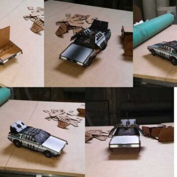 Intra απο ξύλο plywood 3mm-4mm πάχος - DeLorean Time Machine Back to the Future Car Δίασταση 30x30 cm Intraeaxys-eoxl39vo - Image 1