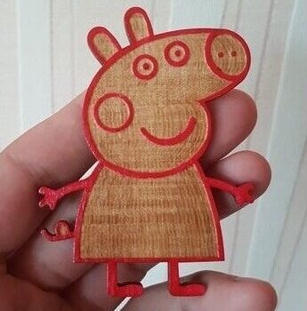 Intra απο ξύλο plywood 3mm-4mm πάχος - Πέπα Γουρουνάκι Δίασταση 30x30 cm Intraeaxys-078yxlno - Image 3