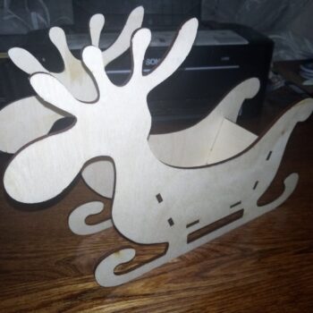 Intra απο ξύλο plywood 3mm-4mm πάχος - Deer Candy Dish Sleigh Candy Bowl Χριστουγεννιάτικη διακόσμηση τραπεζιού Δίασταση 30x30 cm Intraeaxys-r7vmj3l7 - Image 3