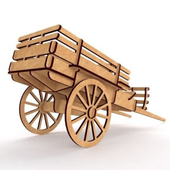 Intra απο ξύλο plywood 3mm-4mm πάχος - Telezhka Iz Fanery (Cart 3D Puzzle) Δίασταση 30x30 cm Intraeaxys-51ryx0o6 - Image 1
