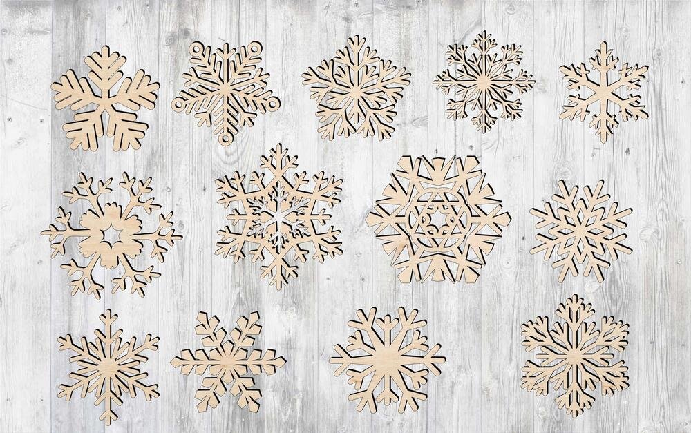 Intra απο ξύλο plywood 3mm-4mm πάχος - Snowflake Cut Out Vector Art Δίασταση 30x30 cm Intraeaxys-zo9yj9y7