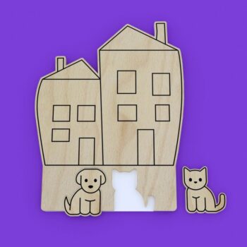 Intra απο ξύλο plywood 3mm-4mm πάχος - Κλειδαριά Σκύλου Γάτας 4mm Δίασταση 30x30 cm Intraeaxys-lopq48x7 - Image 1