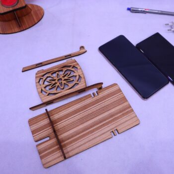 Intra απο ξύλο plywood 3mm-4mm πάχος - Ξύλινη επιτραπέζια βάση τηλεφώνου Δίασταση 30x30 cm Intraeaxys-ro6yr437 - Image 7