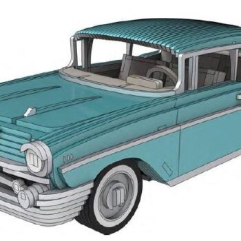 Intra απο ξύλο plywood 3mm-4mm πάχος - Chevrolet Bel Air 1957 – 3 Χλστ Δίασταση 30x30 cm Intraeaxys-eo2pmq18 - Image 1