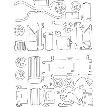 Intra απο ξύλο plywood 3mm-4mm πάχος - Παλιό αυτοκίνητο Δίασταση 30x30 cm Intraeaxys-yonqj2or - Image 1
